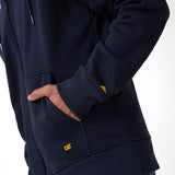 Polerón Con Gorro Hombre CAT Patch Full Zip Azul Oscuro Cat
