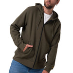 Polerón Con Gorro Hombre CAT Patch Full Zip Verde Cat