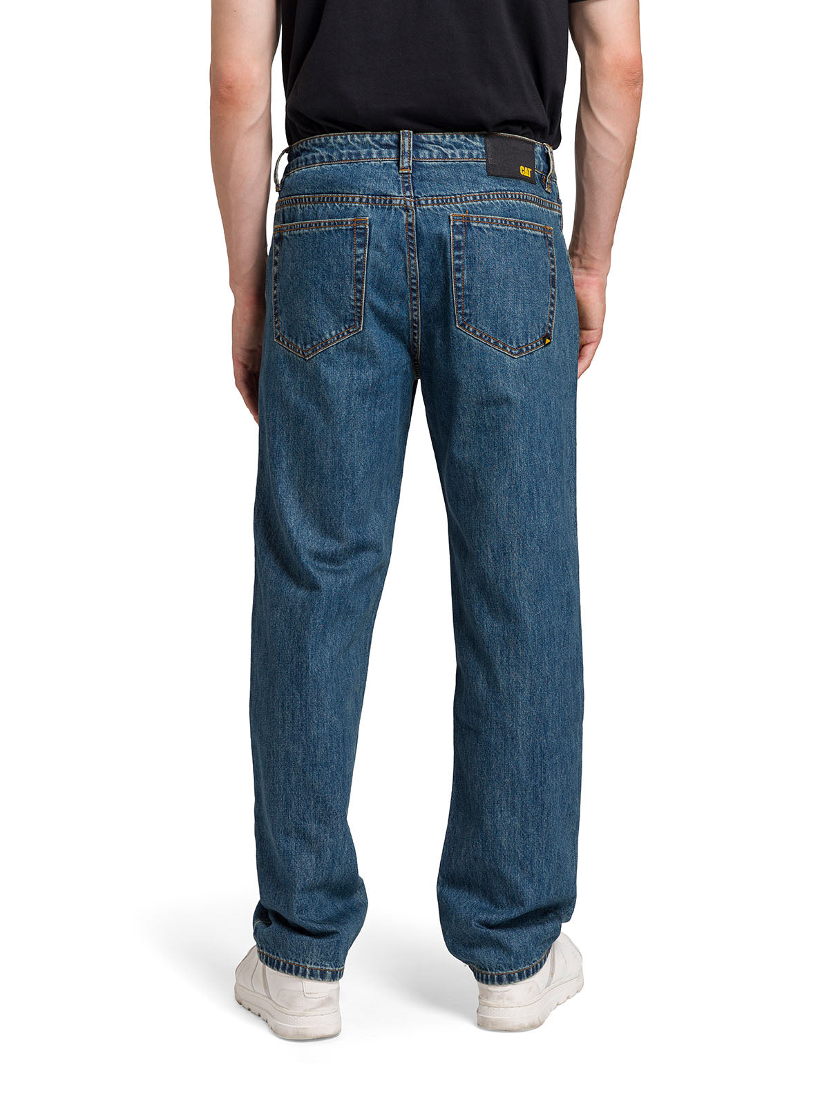 Jeans Recto Hombre Rigid Denim Straight Azul Marino Cat