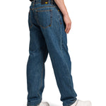 Jeans Recto Hombre Rigid Denim Straight Azul Marino Cat