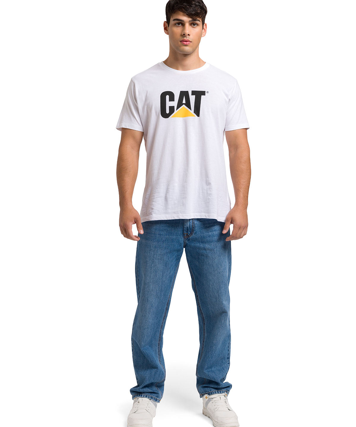 Jeans Recto Hombre Rigid Denim Straight Azul Cat