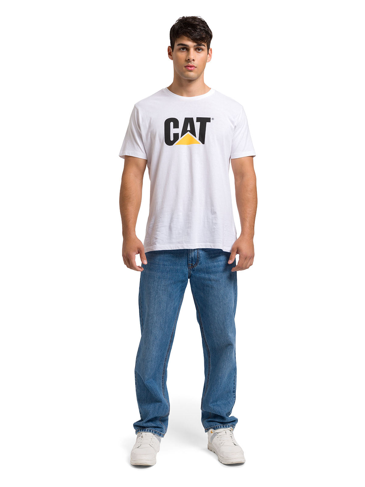 Jeans Recto Hombre Rigid Denim Straight Azul Cat