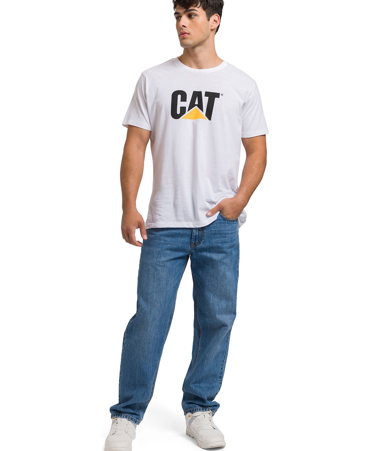 Jeans Recto Hombre Rigid Denim Straight Azul Cat