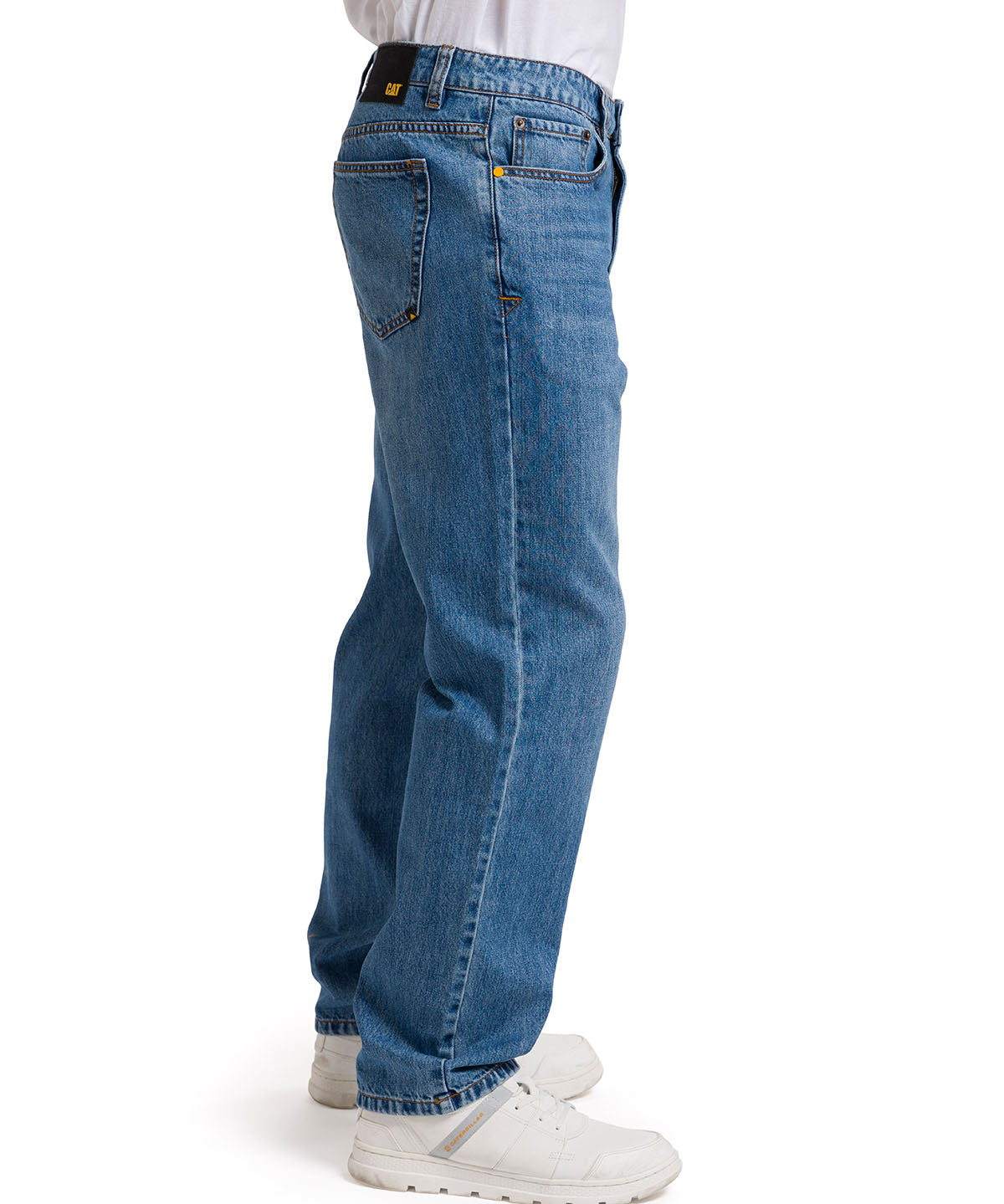 Jeans Recto Hombre Rigid Denim Straight Azul Cat