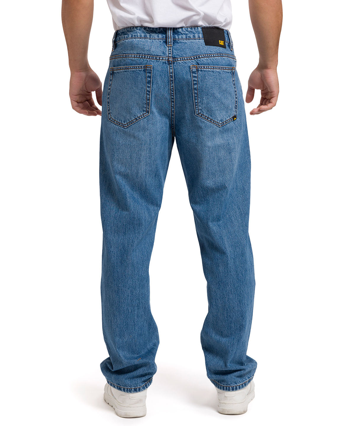 Jeans Recto Hombre Rigid Denim Straight Azul Cat