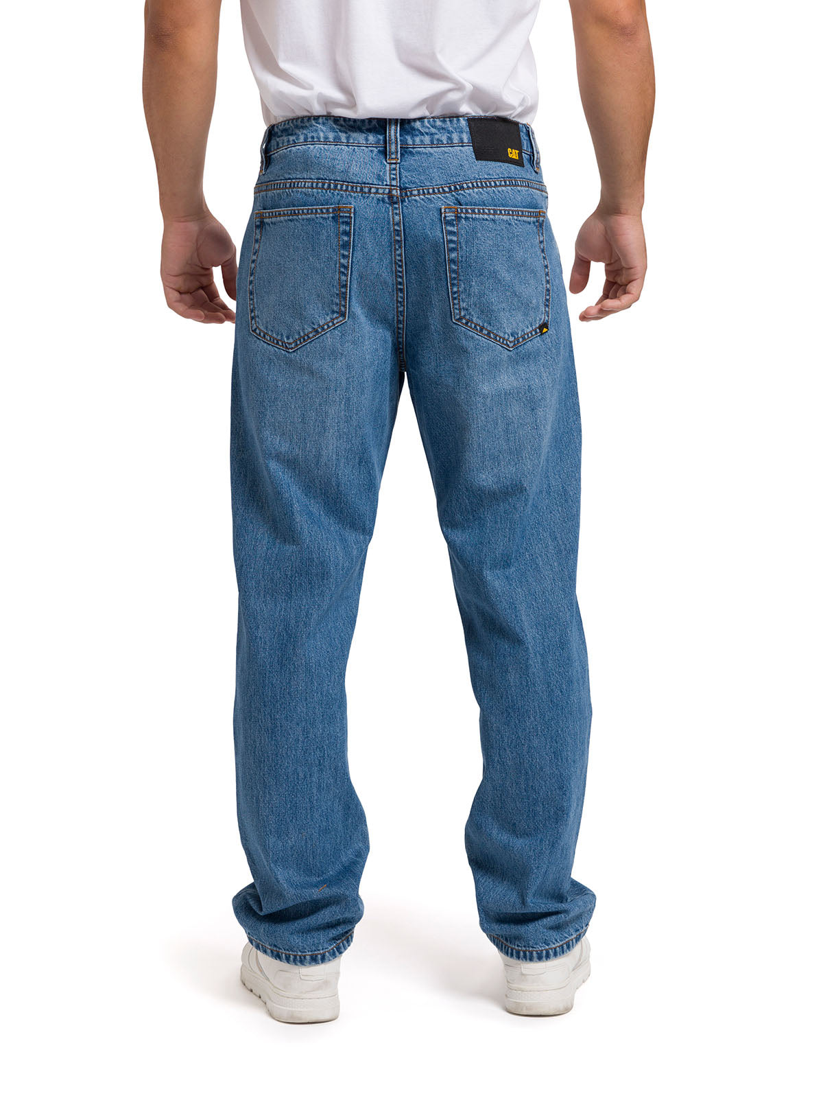 Jeans Recto Hombre Rigid Denim Straight Azul Cat
