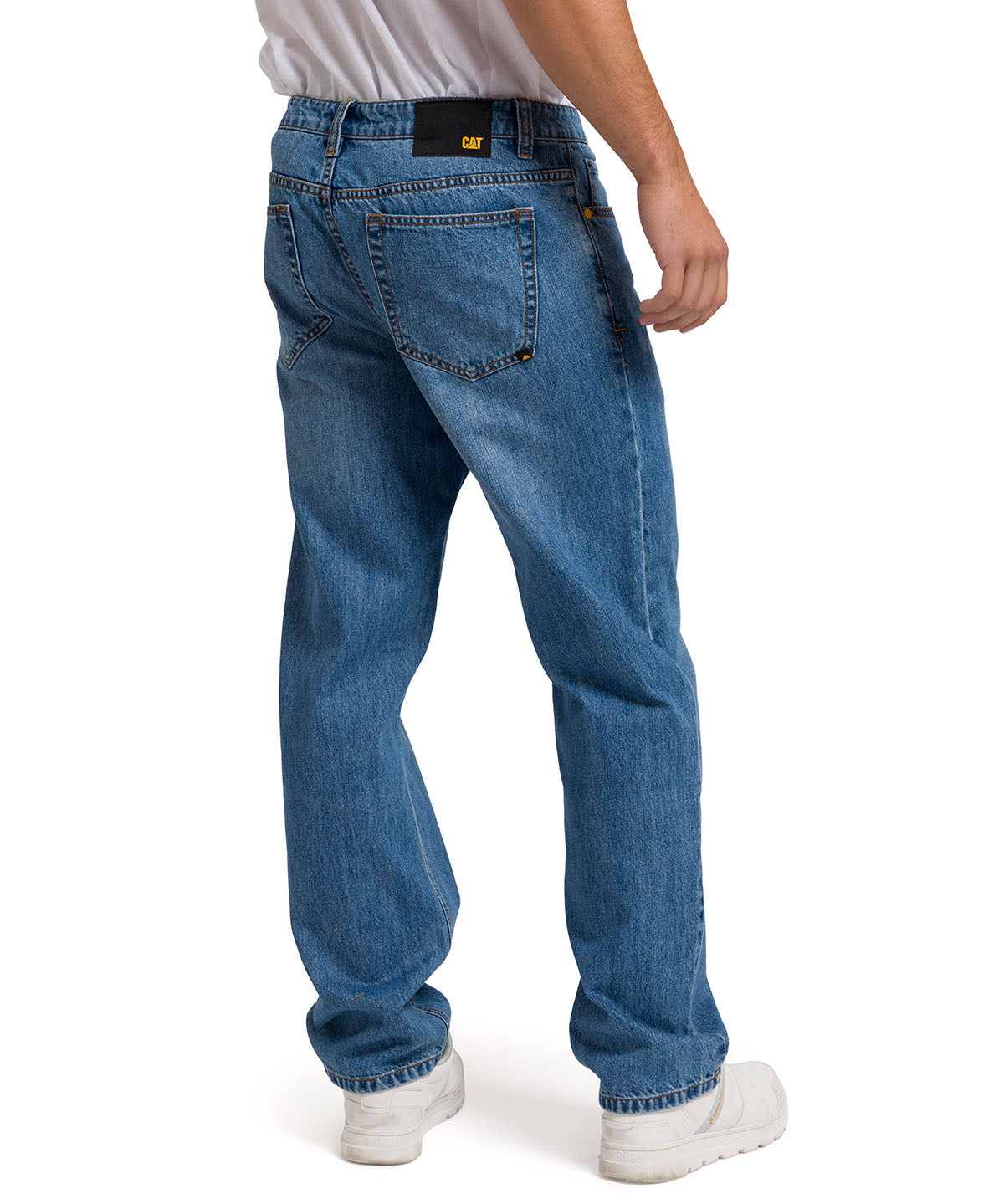 Jeans Recto Hombre Rigid Denim Straight Azul Cat