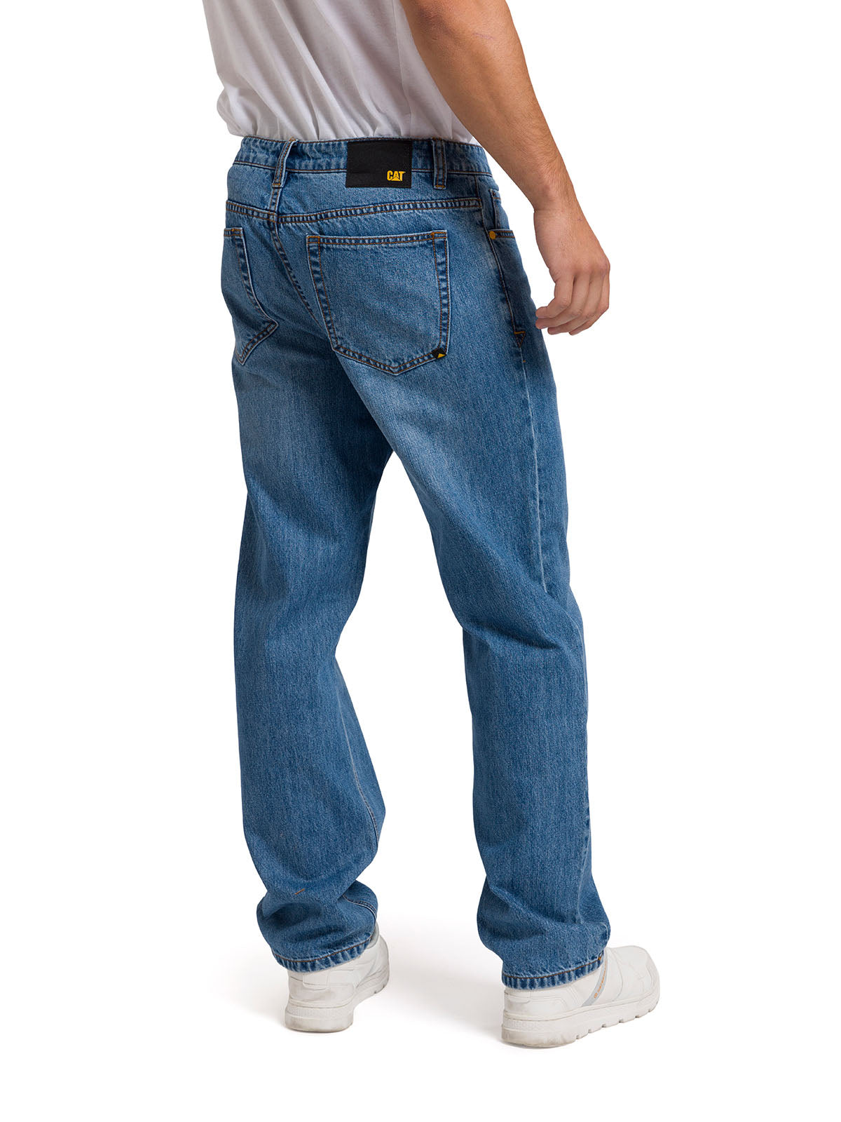 Jeans Recto Hombre Rigid Denim Straight Azul Cat