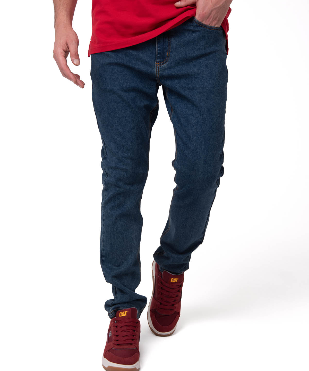 Jeans Denim Hombre Triblend Stretch Denim Skinny Gris Cat