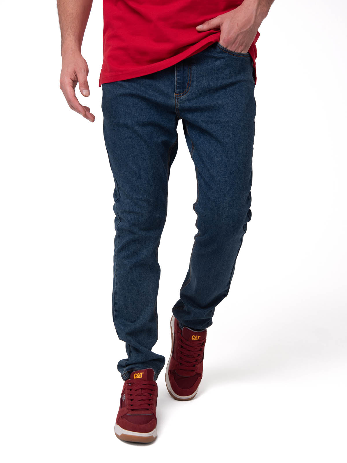 Jeans Denim Hombre Triblend Stretch Denim Skinny Gris Cat