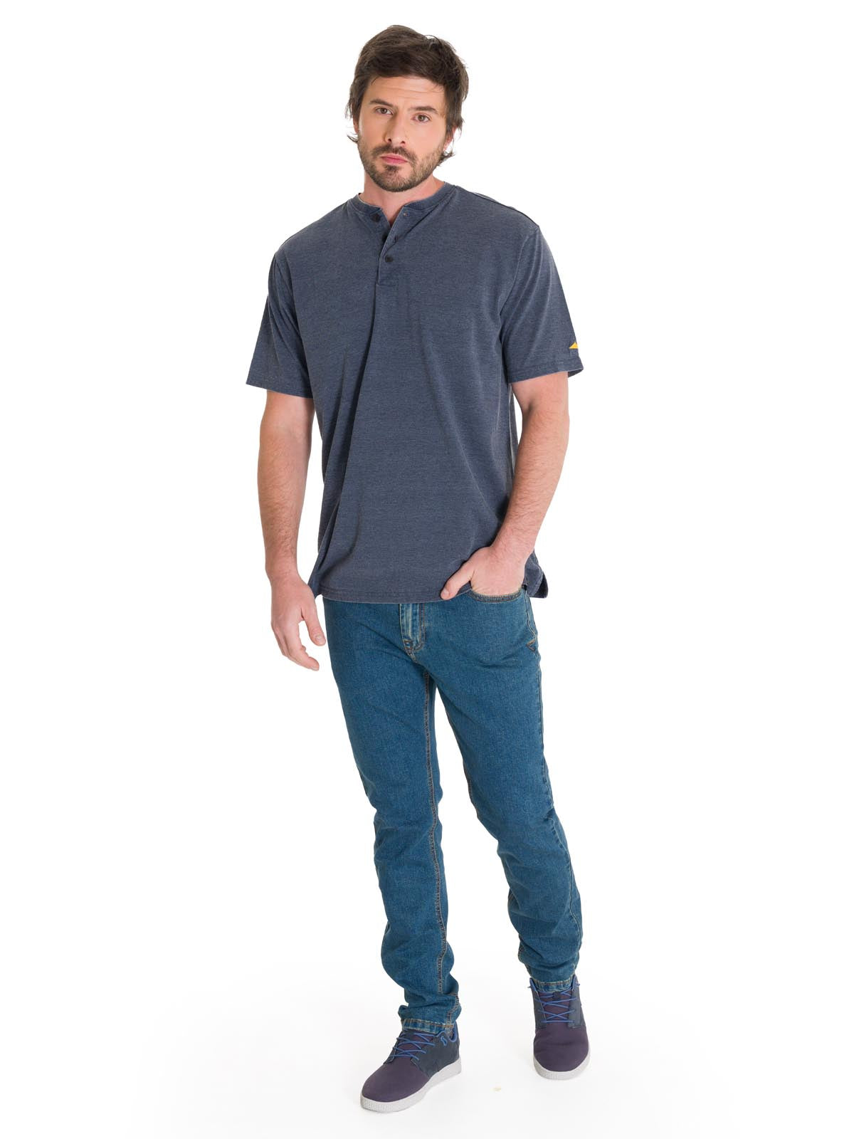 Jeans Denim Hombre Triblend Stretch Denim Skinny Gris Cat