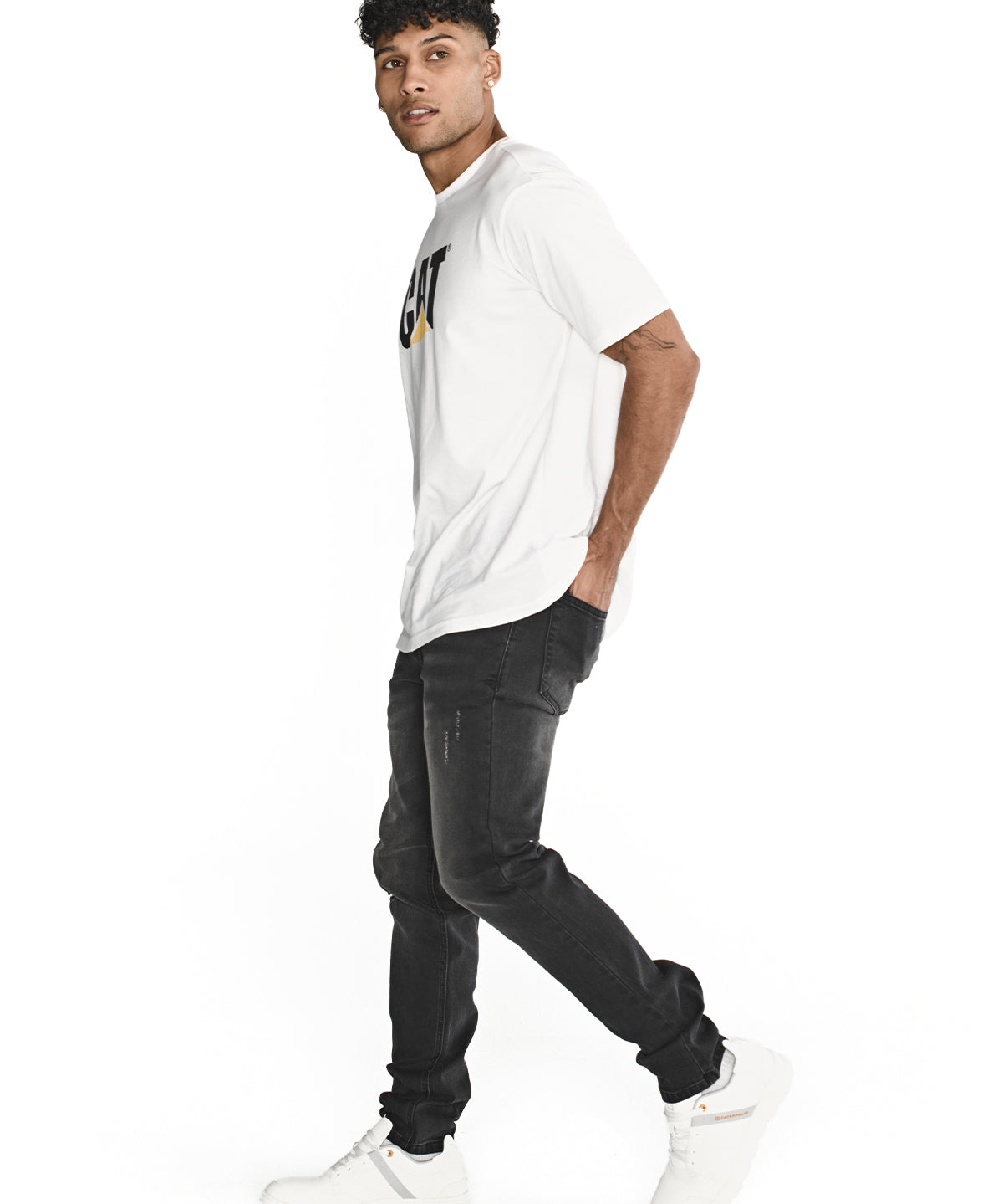 Jeans Casual Hombre Triblend Stretch Denim Skinny Gris Cat