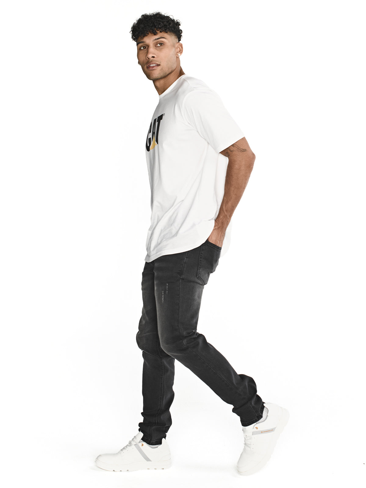 Jeans Casual Hombre Triblend Stretch Denim Skinny Gris Cat