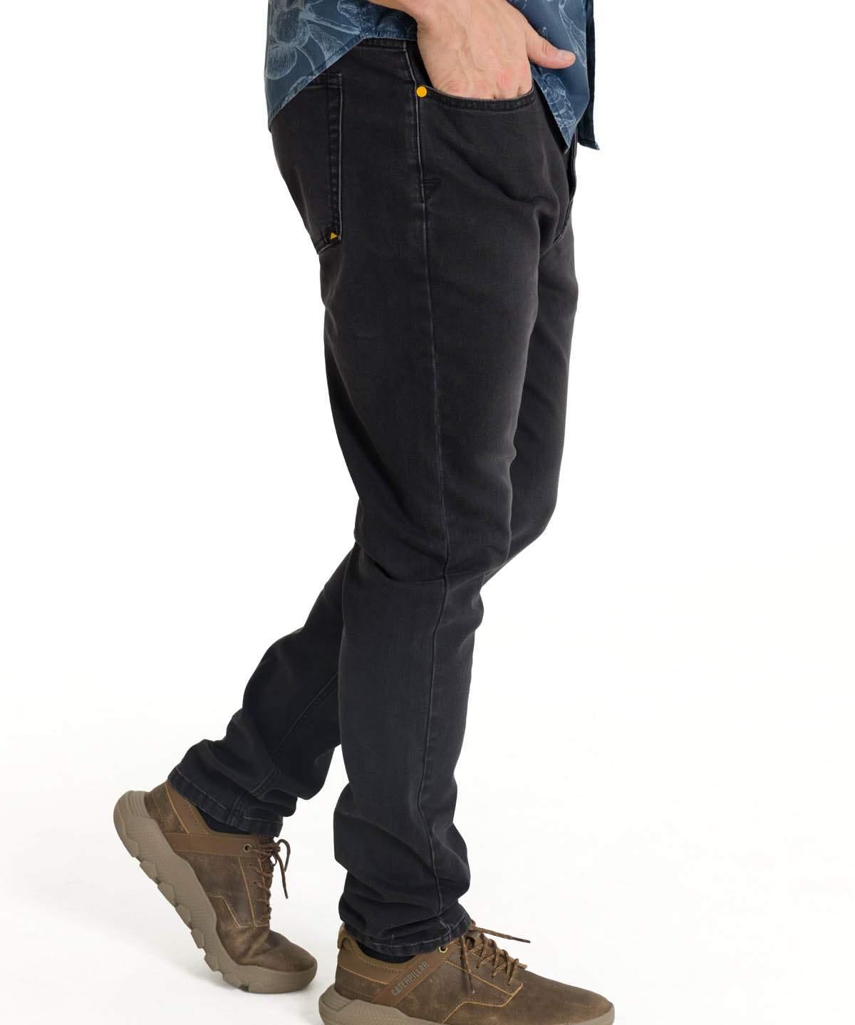 Jeans Stretch Hombre Denim Skinny Negro CAT