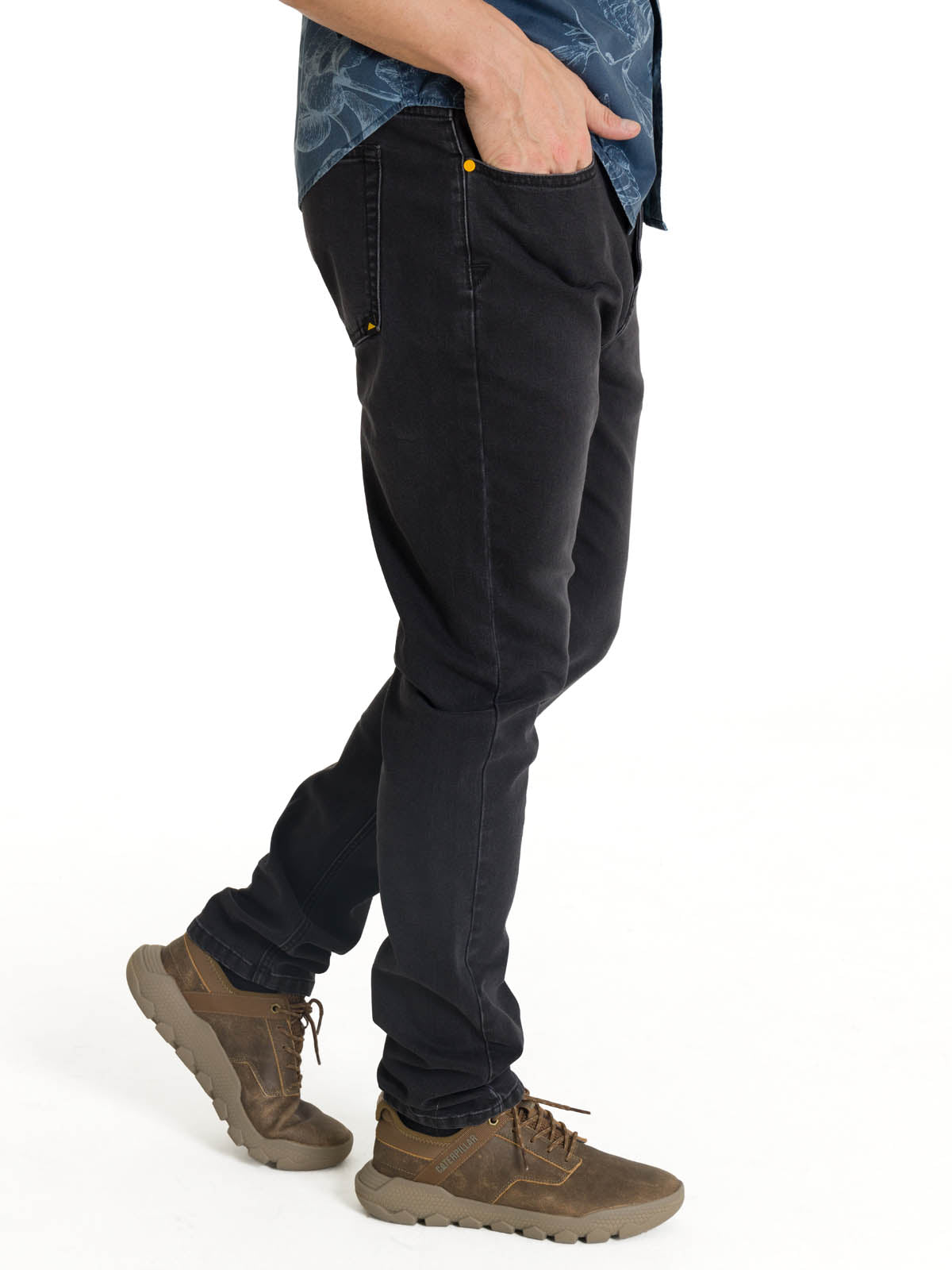 Jeans Stretch Hombre Denim Skinny Negro CAT
