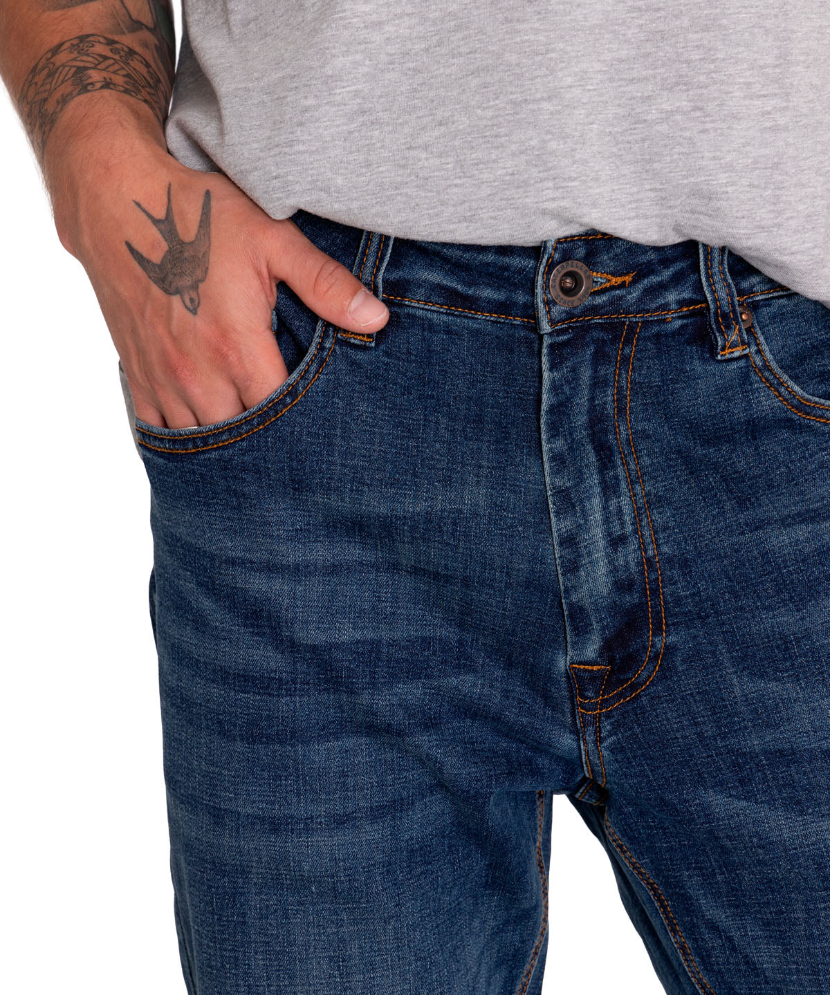 Jeans Denim Hombre Triblend Stretch Denim Slim Rojo Cat