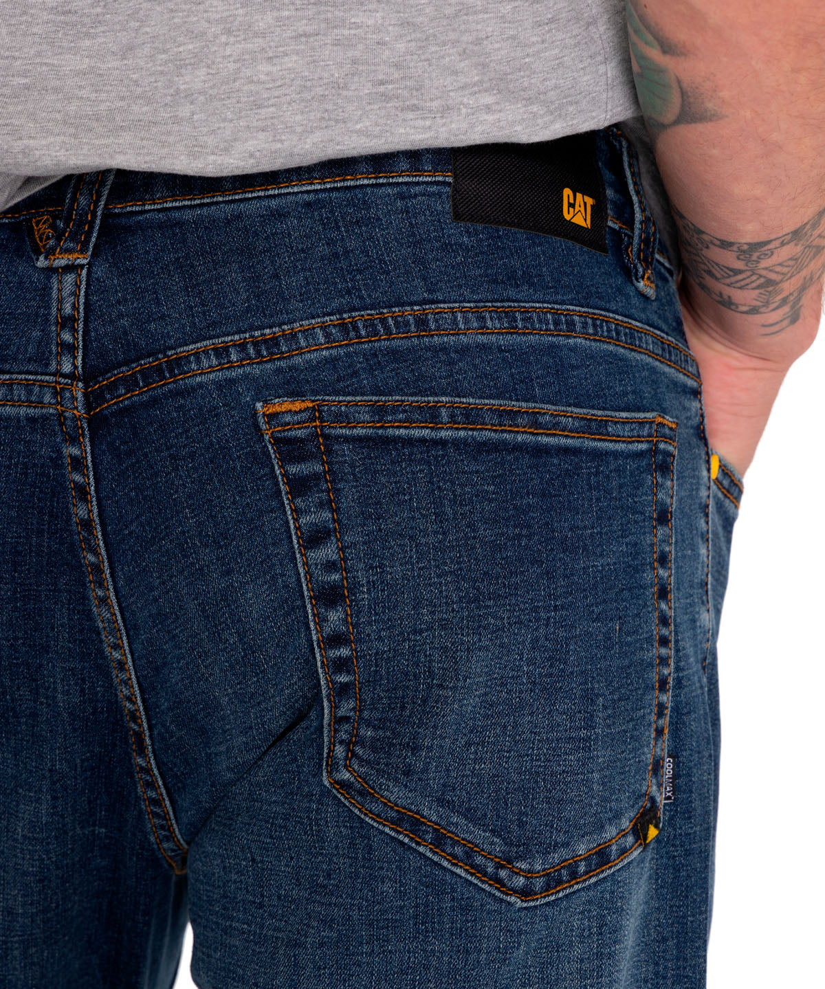 Jeans Denim Hombre Triblend Stretch Denim Slim Rojo Cat