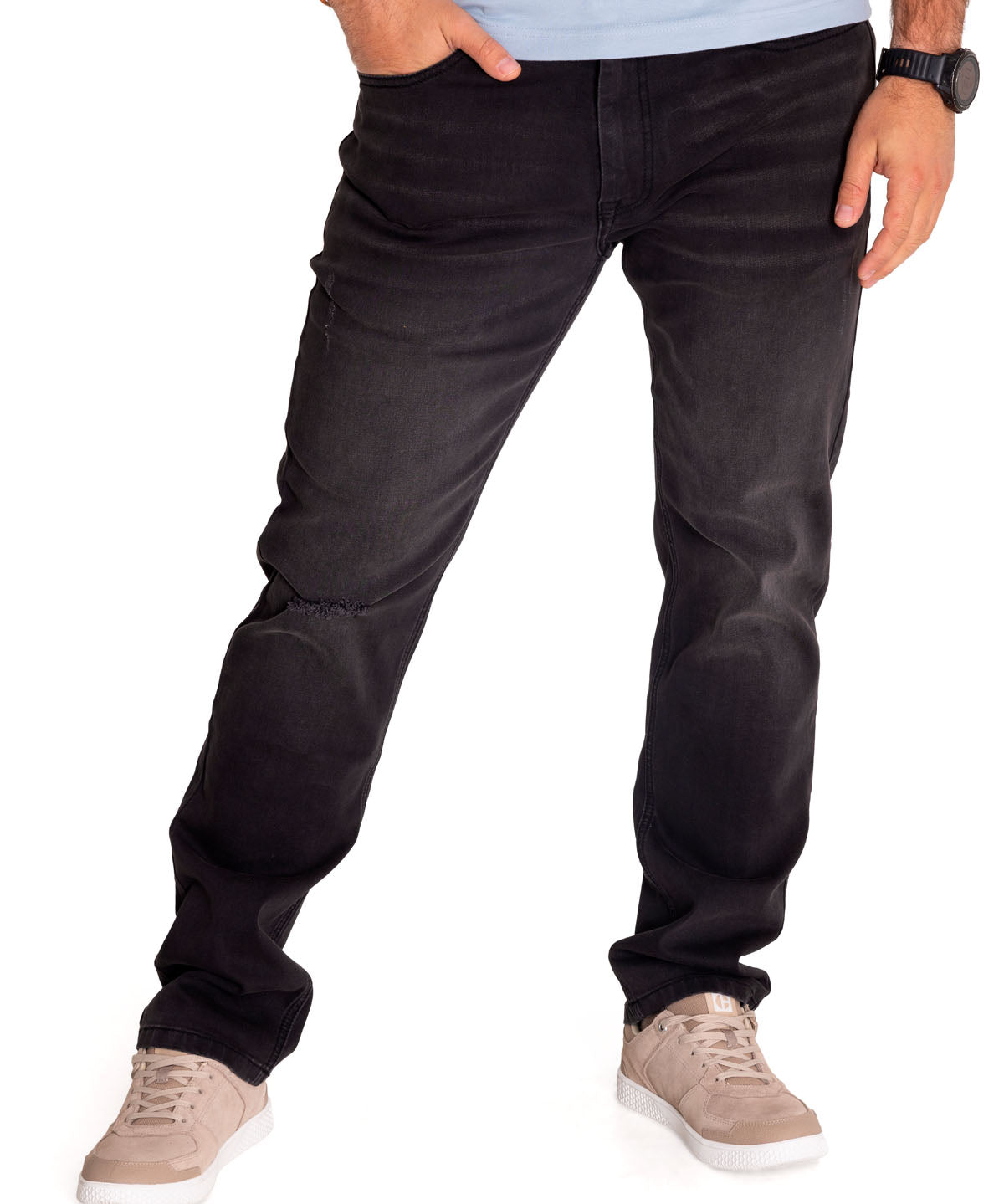 Jeans Casual Hombre Triblend Stretch Denim Slim Gris Cat