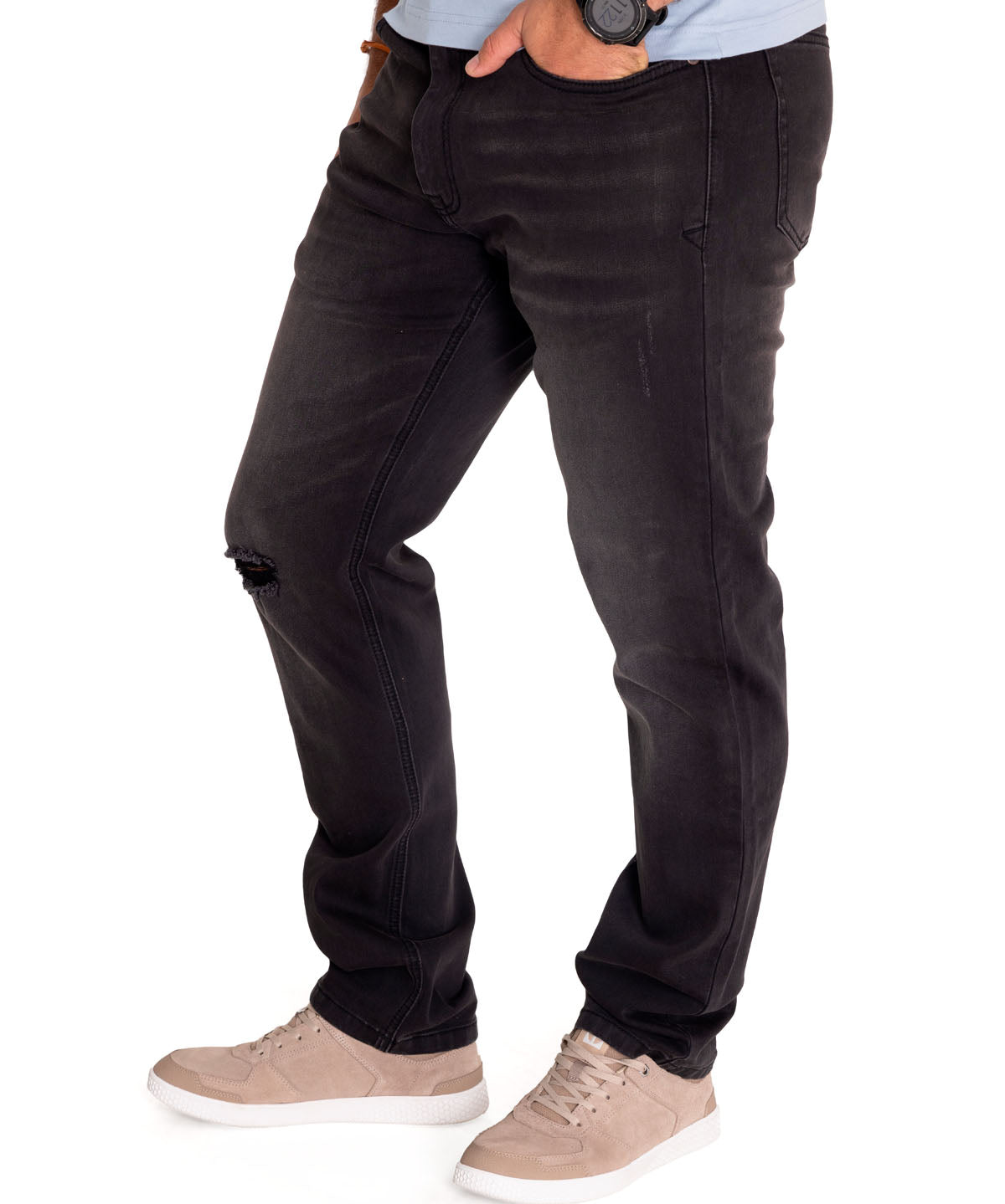 Jeans Casual Hombre Triblend Stretch Denim Slim Gris Cat