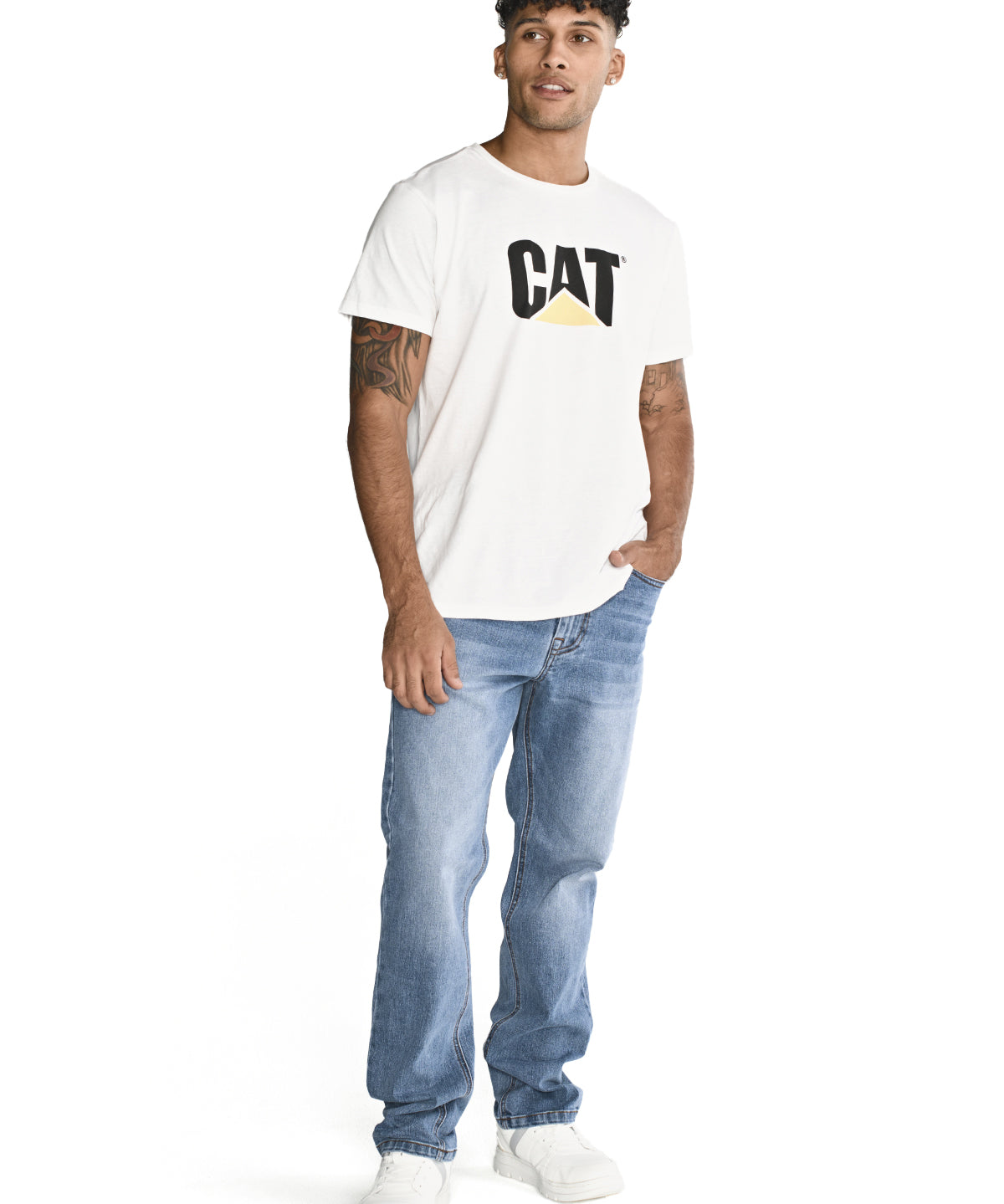 Jeans Denim Hombre Eco Stretch Denim Straight Gris Cat