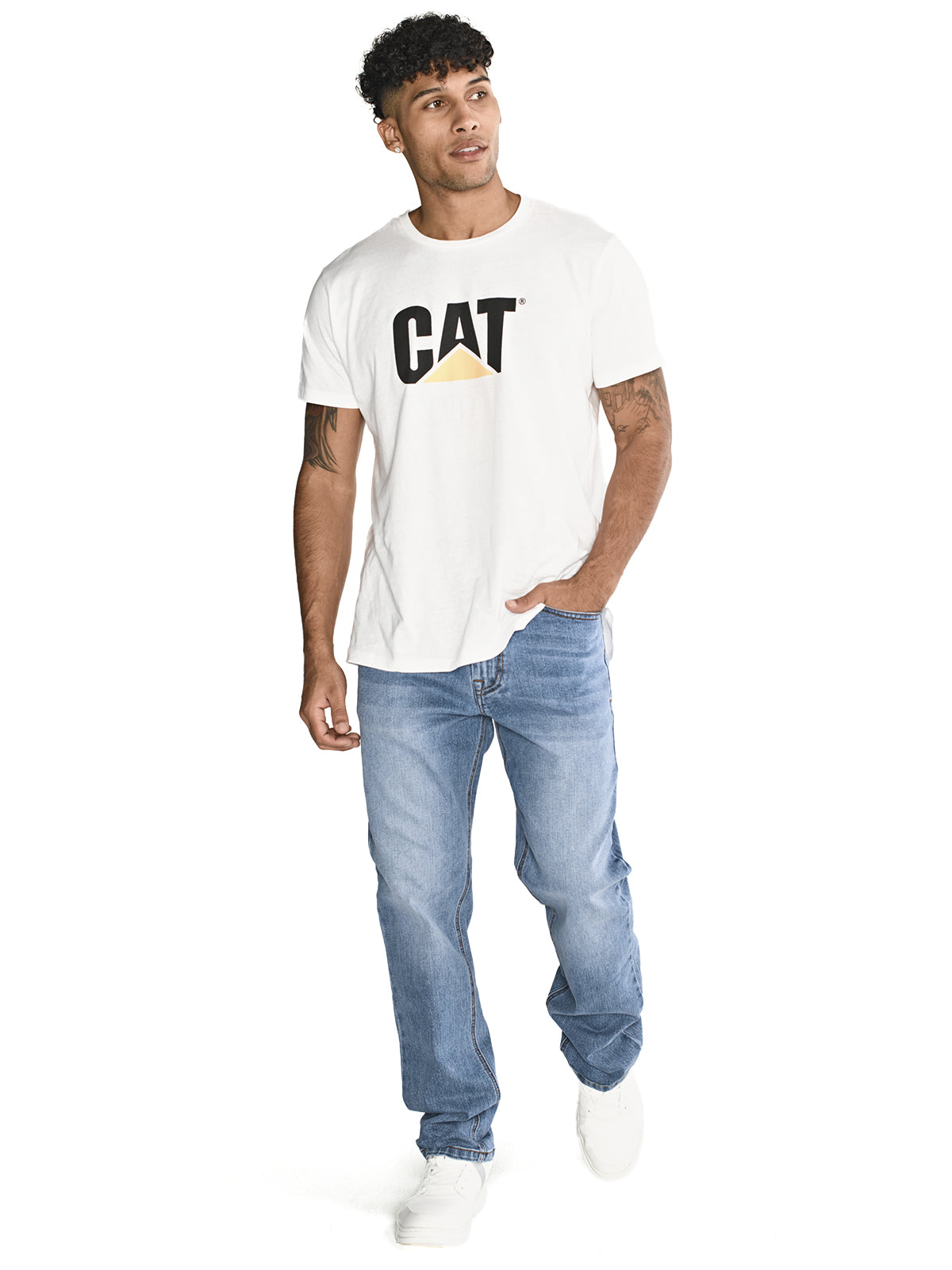 Jeans Denim Hombre Eco Stretch Denim Straight Gris Cat