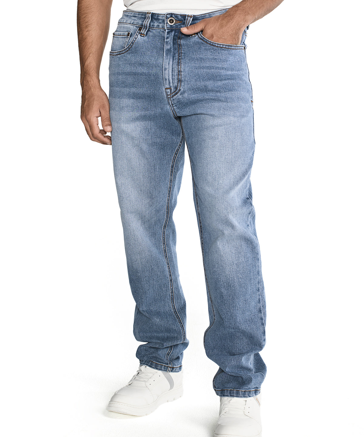 Jeans Denim Hombre Eco Stretch Denim Straight Gris Cat