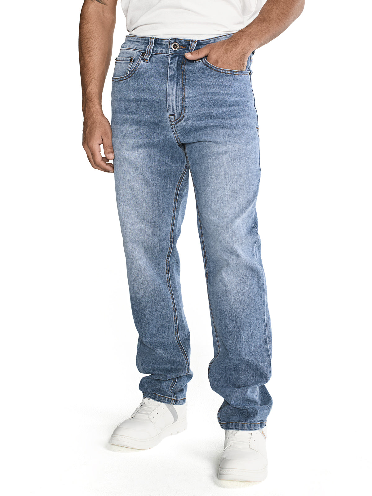 Jeans Denim Hombre Eco Stretch Denim Straight Gris Cat