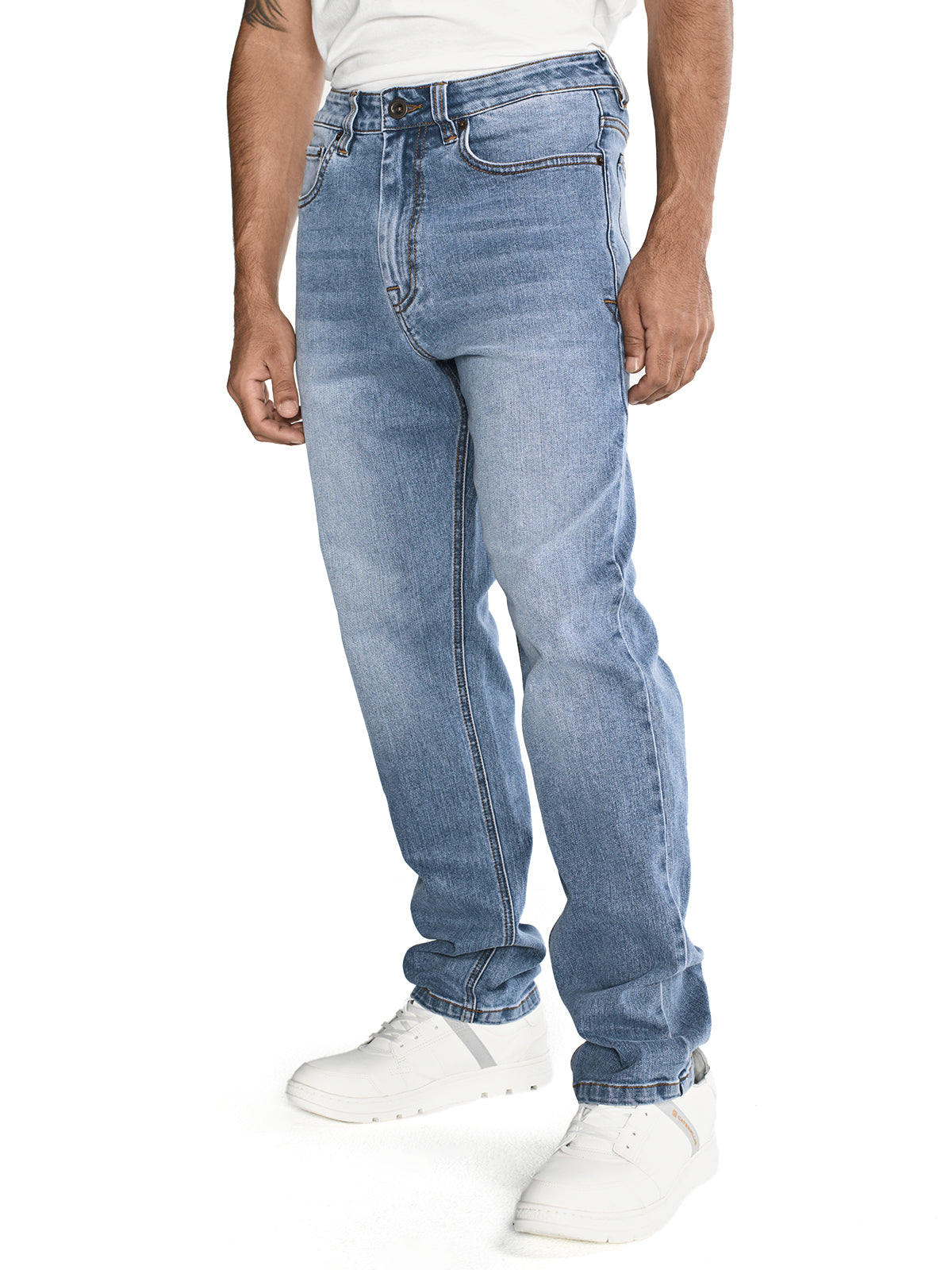 Jeans Denim Hombre Eco Stretch Denim Straight Gris Cat