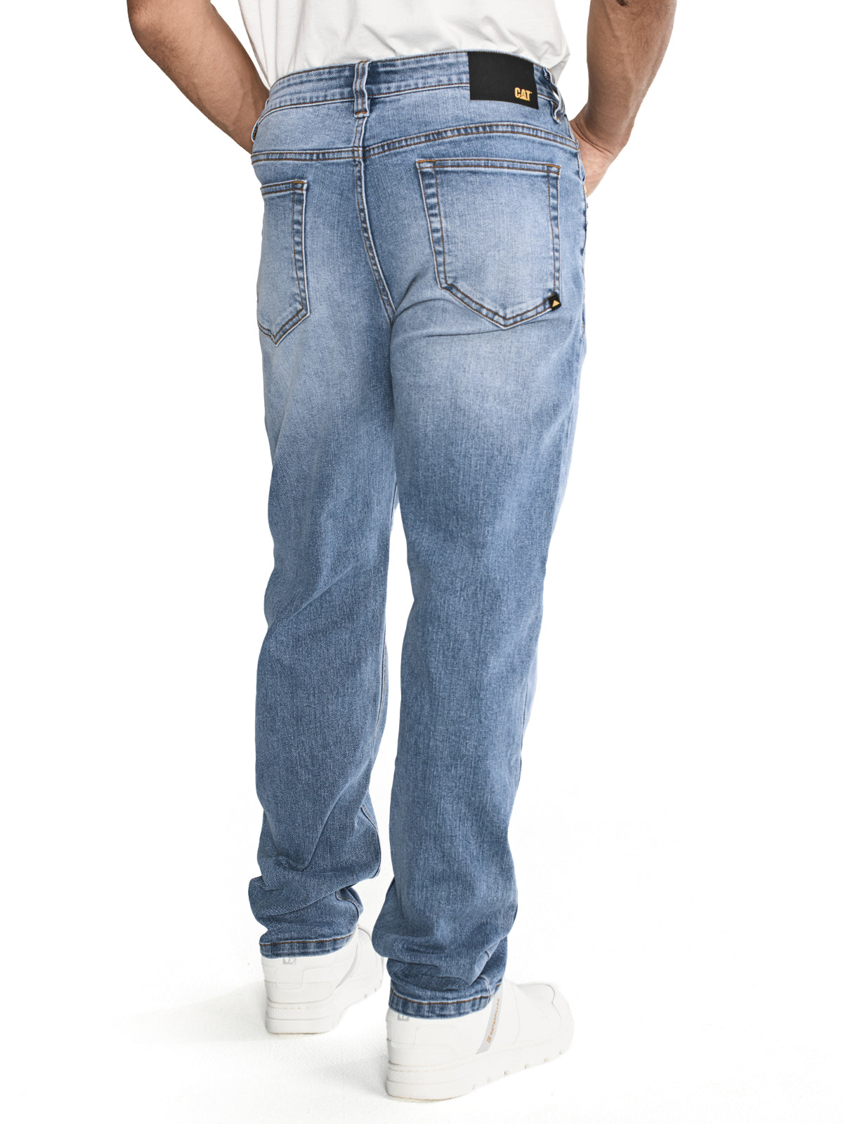 Jeans Denim Hombre Eco Stretch Denim Straight Gris Cat