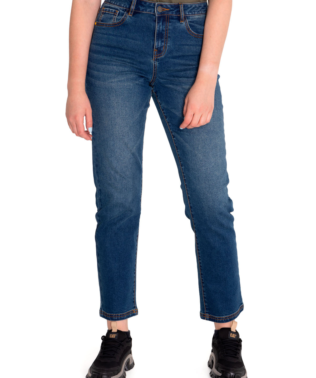 Jeans Denim Mujer Triblend Stretch Denim High-Rise Straight Rojo Cat