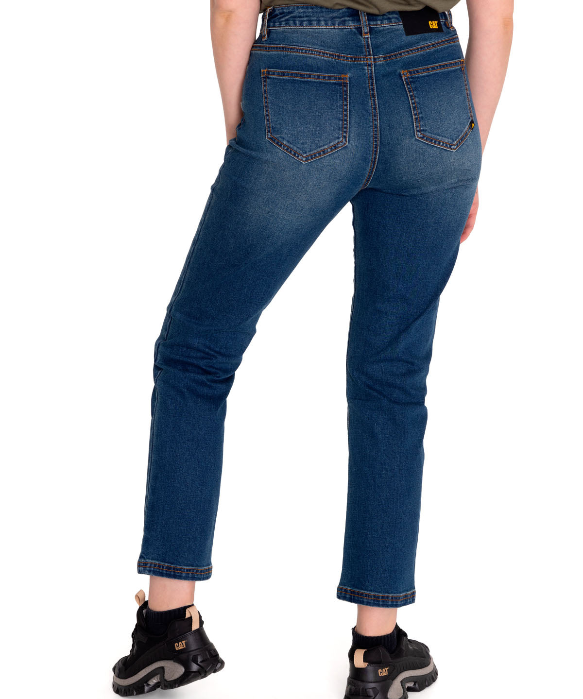 Jeans Denim Mujer Triblend Stretch Denim High-Rise Straight Rojo Cat