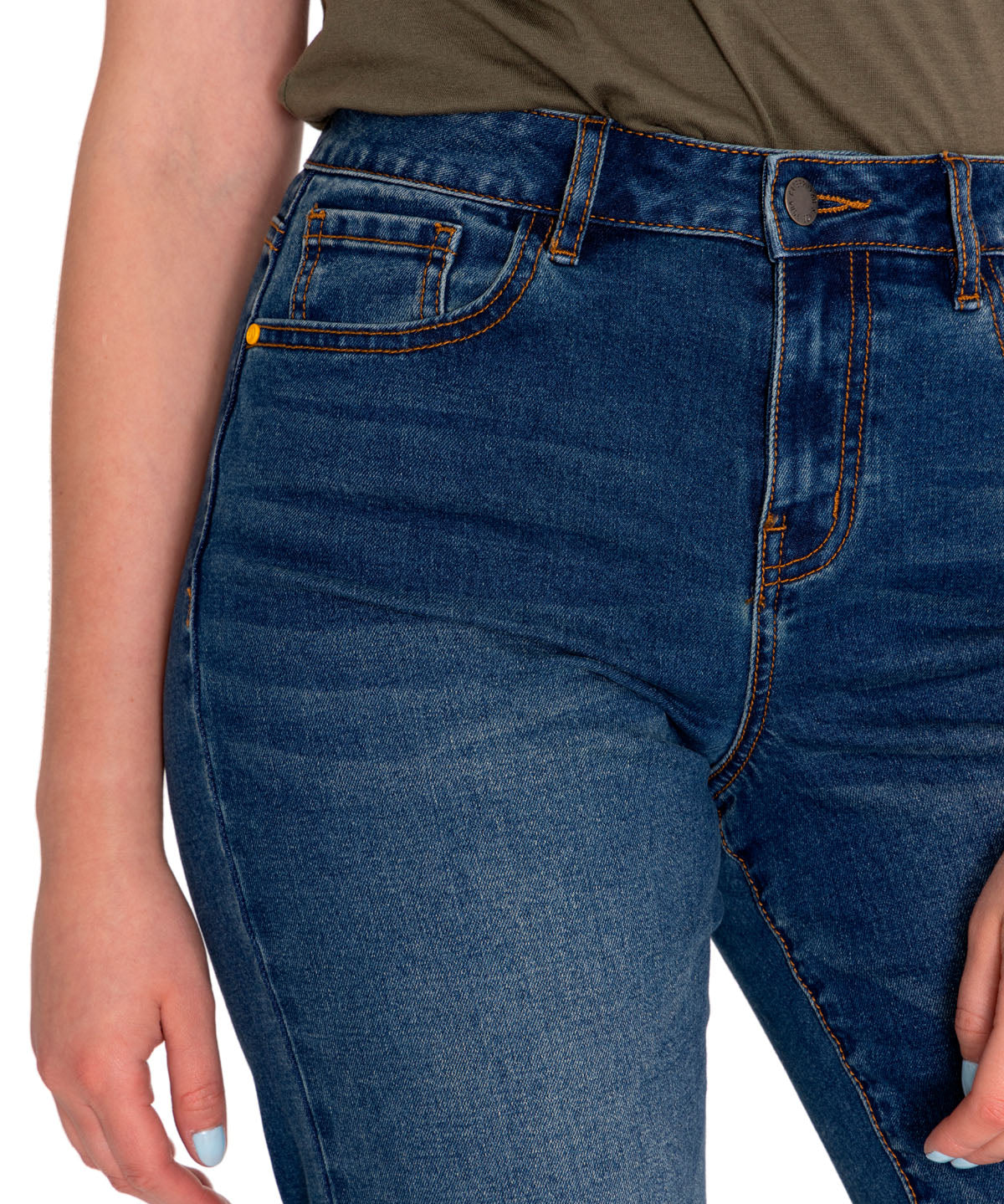 Jeans Denim Mujer Triblend Stretch Denim High-Rise Straight Rojo Cat
