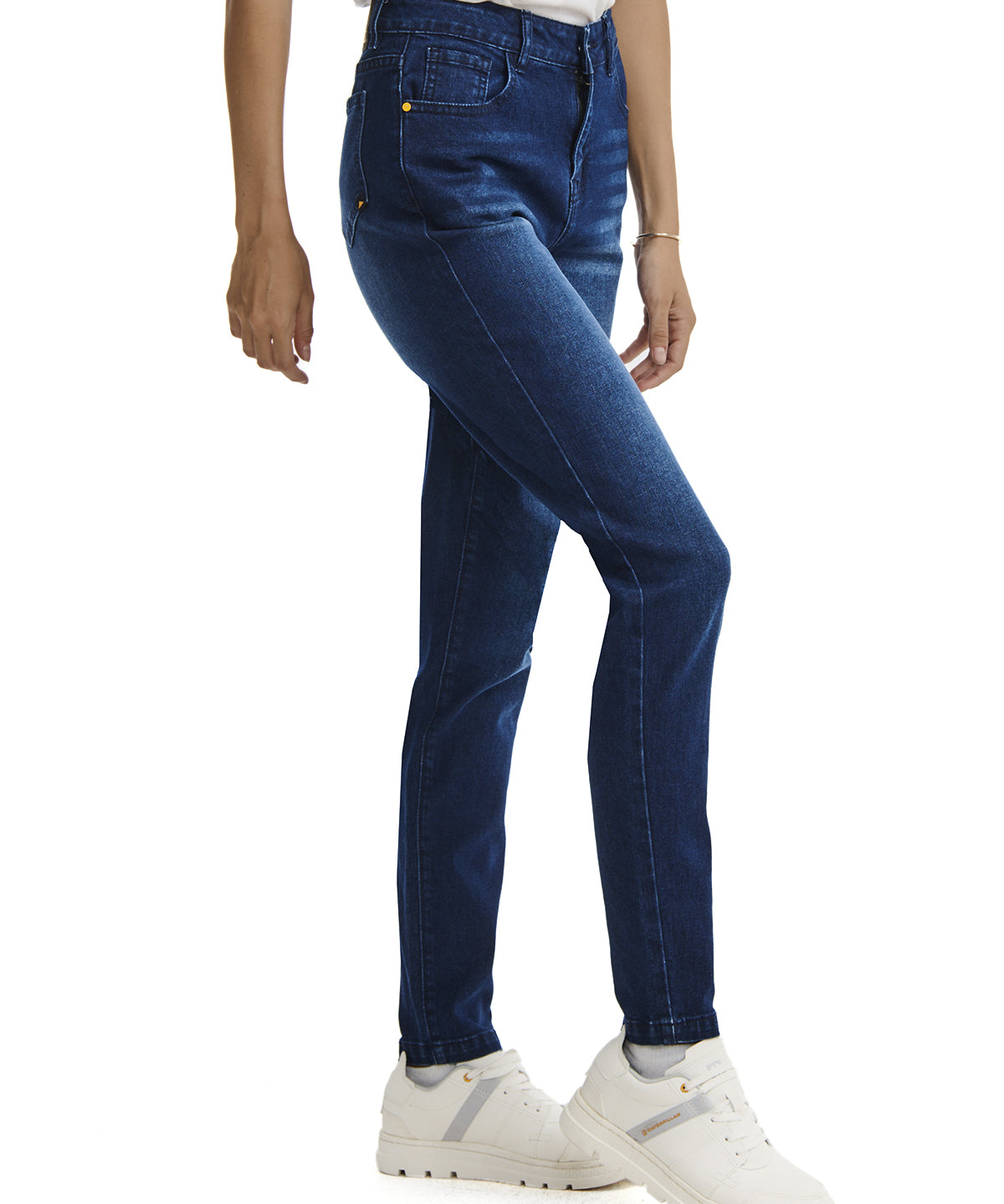 Jeans Denim Mujer Triblend Stretch Denim Mid-Rise Skinny Verde Cat
