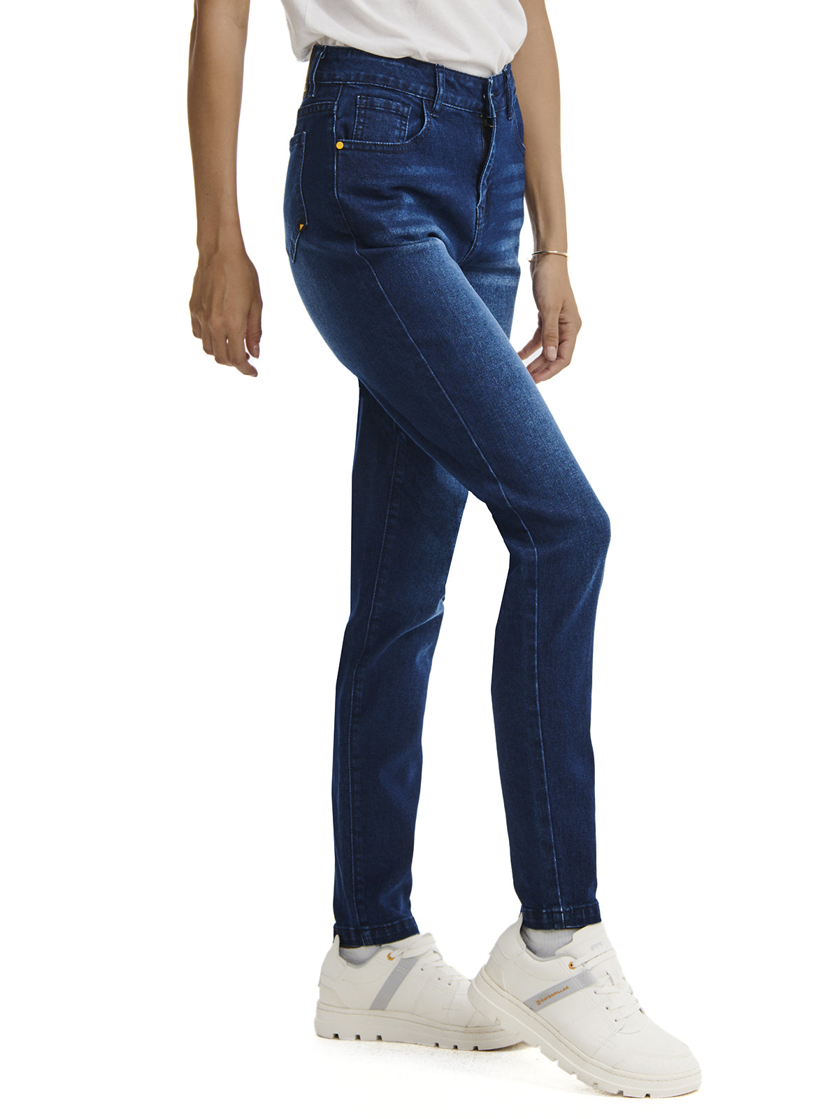 Jeans Denim Mujer Triblend Stretch Denim Mid-Rise Skinny Verde Cat