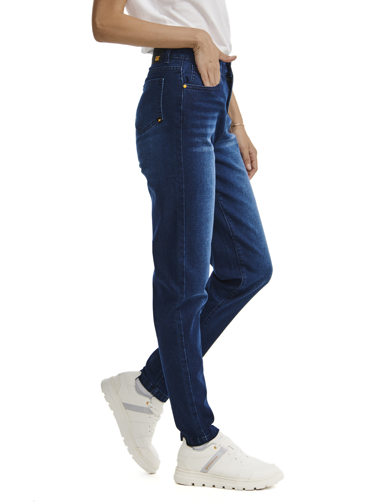 Jeans Denim Mujer Triblend Stretch Denim Mid-Rise Skinny Verde Cat