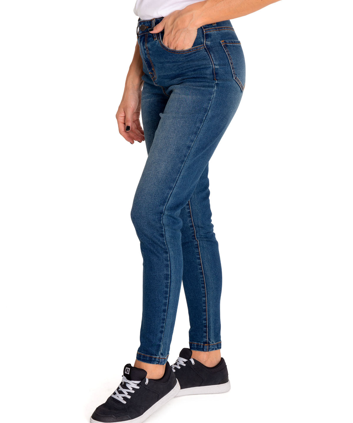 Jeans Denim Mujer Triblend Stretch Denim Mid-Rise Skinny Rojo Cat
