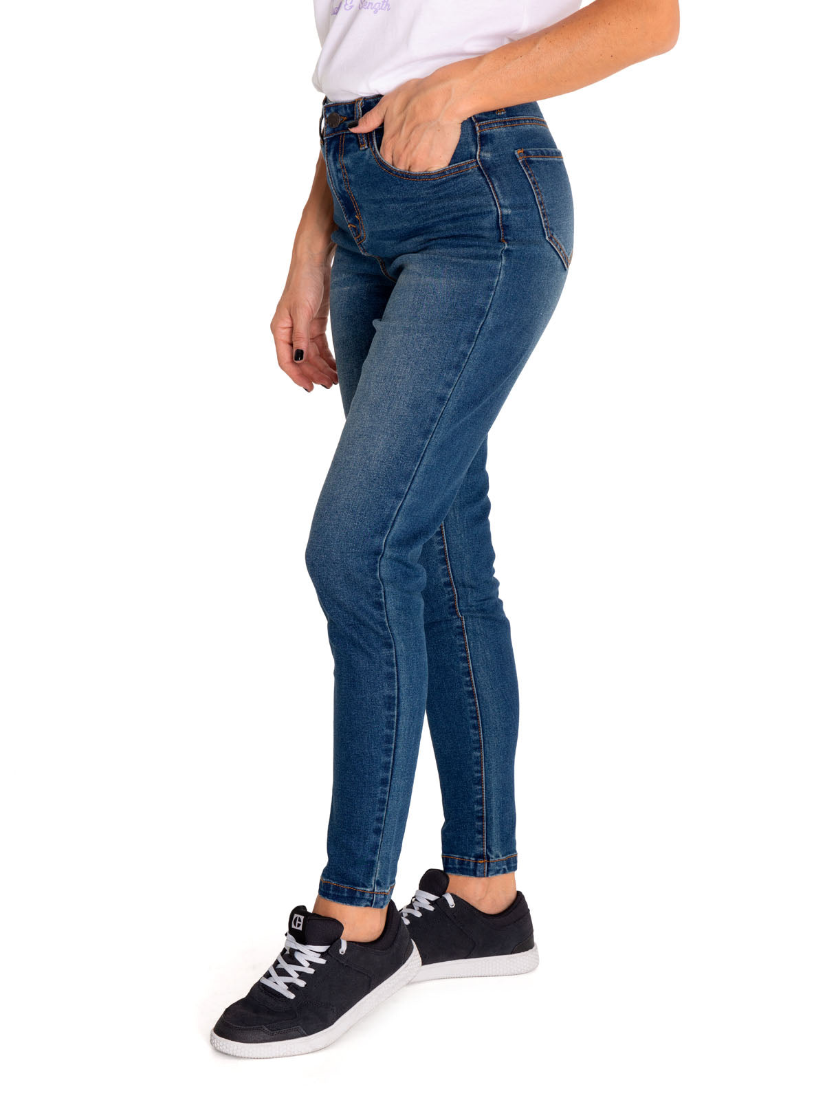 Jeans Denim Mujer Triblend Stretch Denim Mid-Rise Skinny Rojo Cat