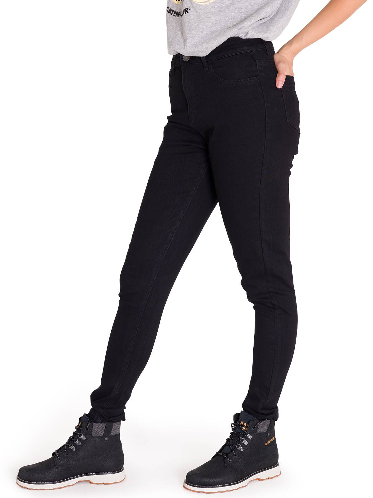 Jeans Denim Mujer Triblend Stretch Denim Mid-Rise Skinny Gris Cat