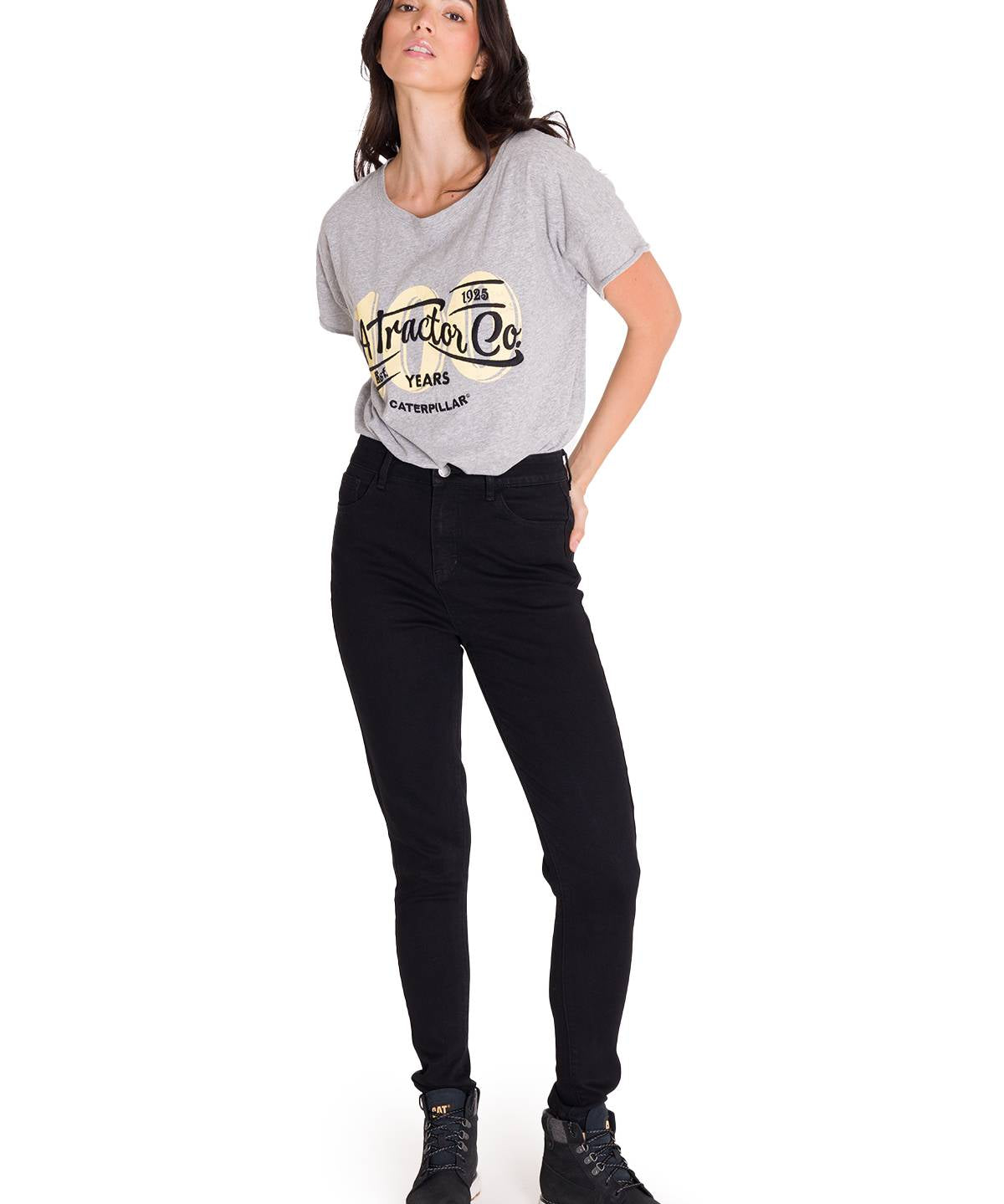 Jeans Denim Mujer Triblend Stretch Denim Mid-Rise Skinny Gris Cat