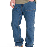 Jeans Regular Hombre Denim Double Front Azul Marino Cat