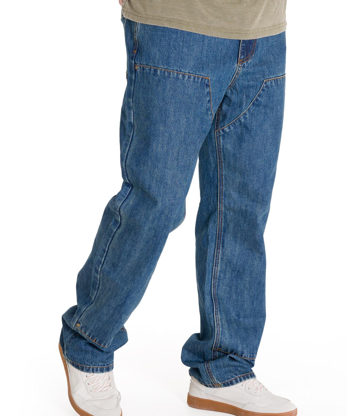 Jeans Regular Hombre Denim Double Front Azul Marino Cat