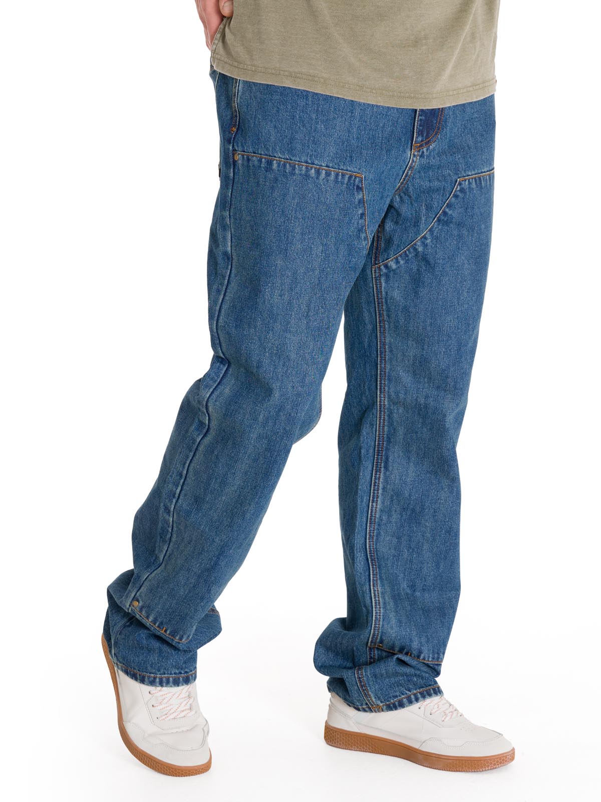Jeans Regular Hombre Denim Double Front Azul Marino Cat
