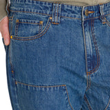 Jeans Regular Hombre Denim Double Front Azul Marino Cat