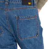 Jeans Regular Hombre Denim Double Front Azul Marino Cat