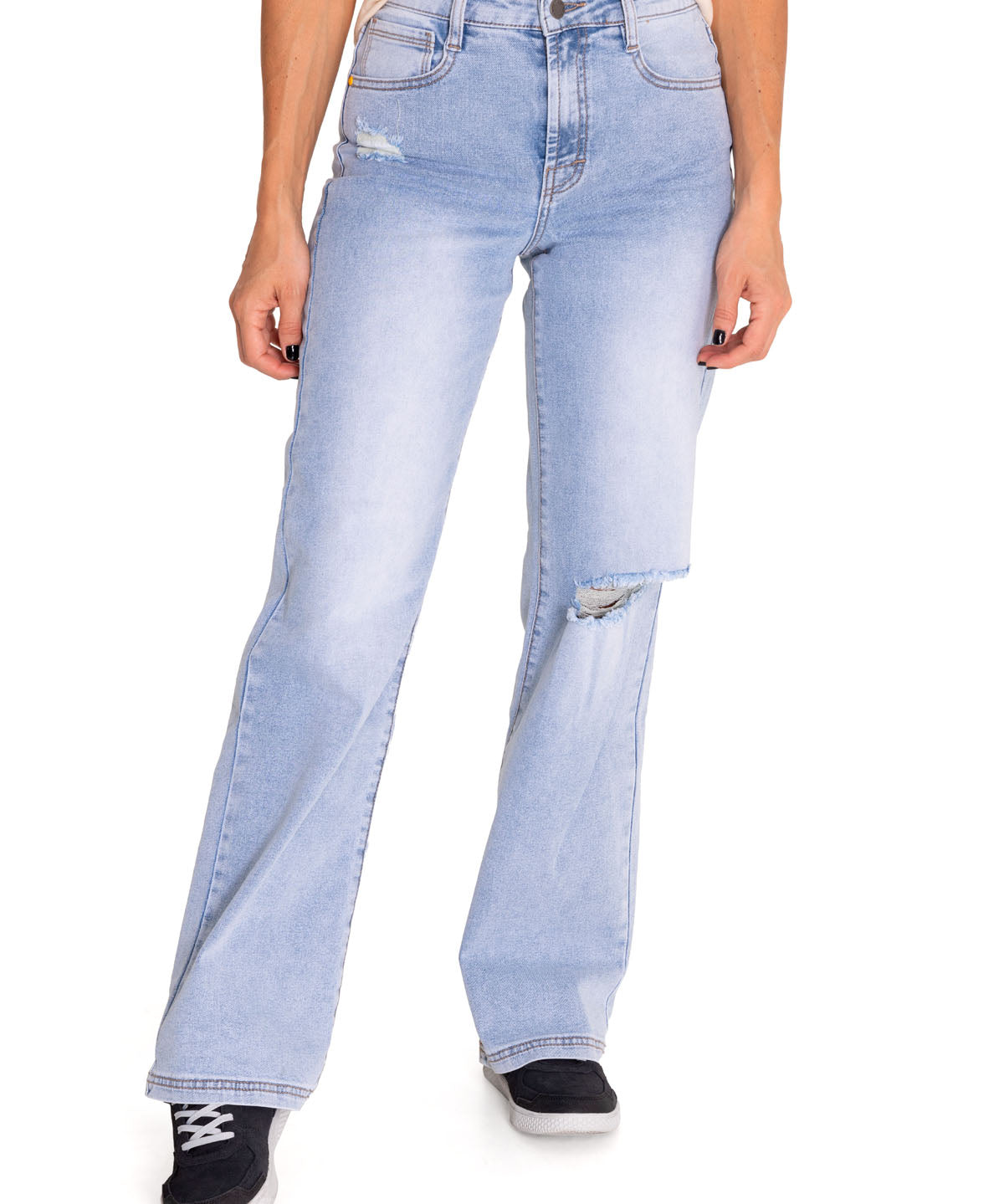 Jeans Denim Mujer Triblend Stretch Denim Wide Leg Gris Cat