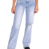 Jeans Denim Mujer Triblend Stretch Denim Wide Leg Gris Cat