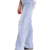 Jeans Denim Mujer Triblend Stretch Denim Wide Leg Gris Cat
