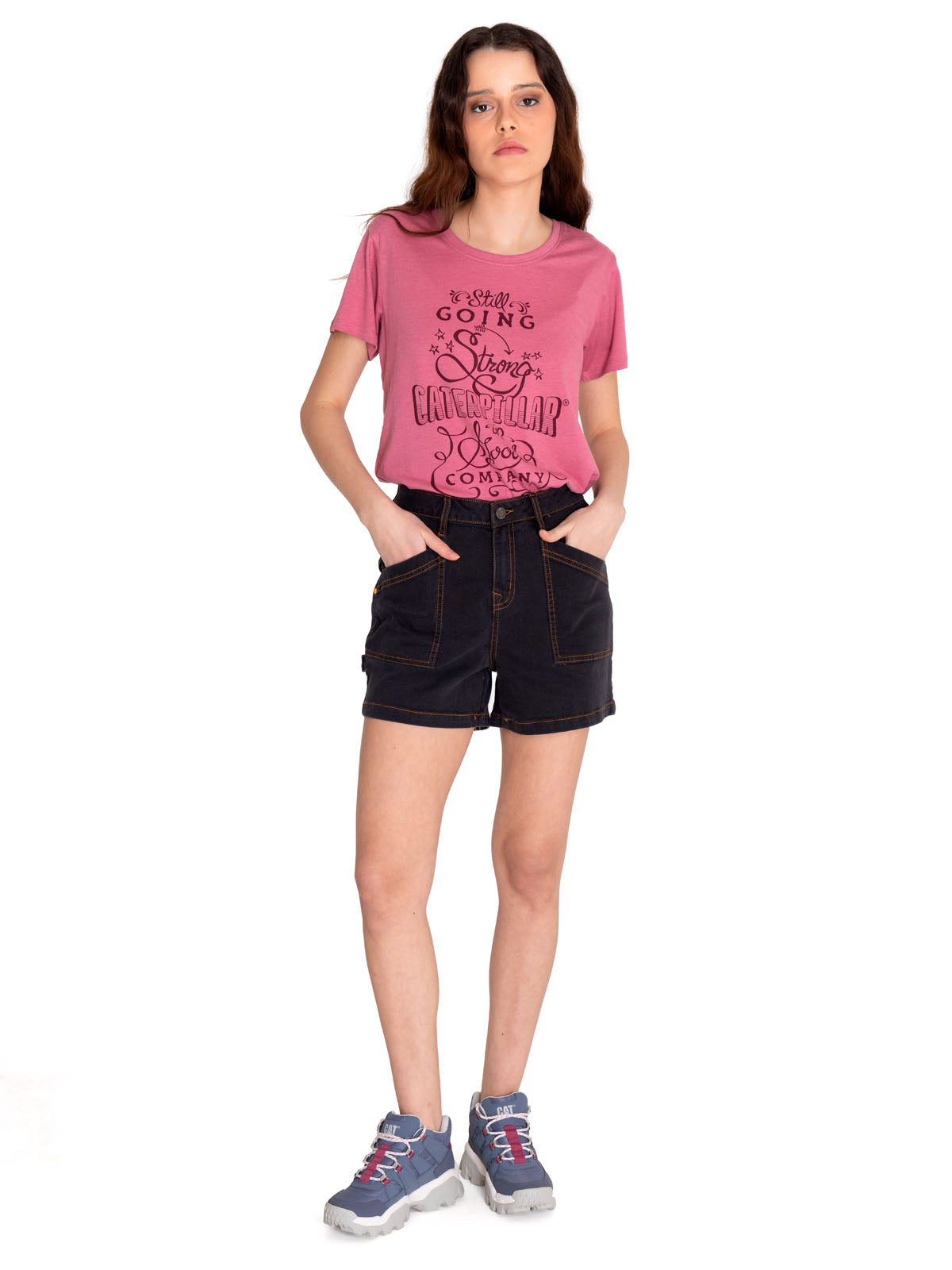 Short Casual Mujer TRIBLEND STRETCH DENIM SHORT Gris CAT