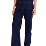 Jeans Wide Leg Casual Mujer TRIBLEND STRETCH DENIM PATCH FRONT POCKET FLARE Azul Marino Cat