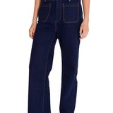 Jeans Wide Leg Casual Mujer TRIBLEND STRETCH DENIM PATCH FRONT POCKET FLARE Azul Marino Cat